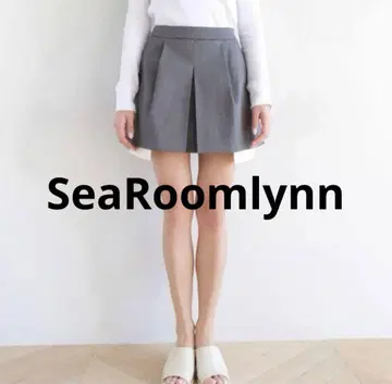 새상품급 SeaRoomlynn 트윌 BOX 플리츠 미니 스커트 그레이 M