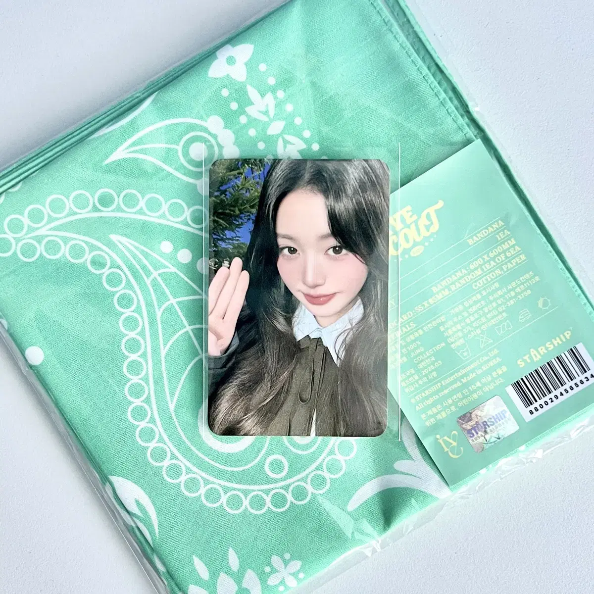 아이브 팬콘 장원영 MD 엠디 반다나 포카 포토카드