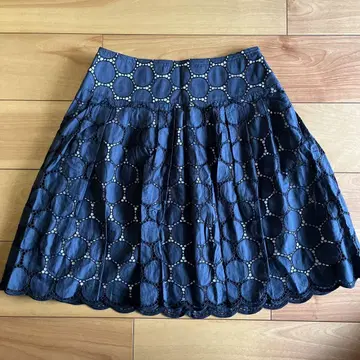 미사용 그랑 야마타카 sortie mieux 면 레이스 스커트 네이비