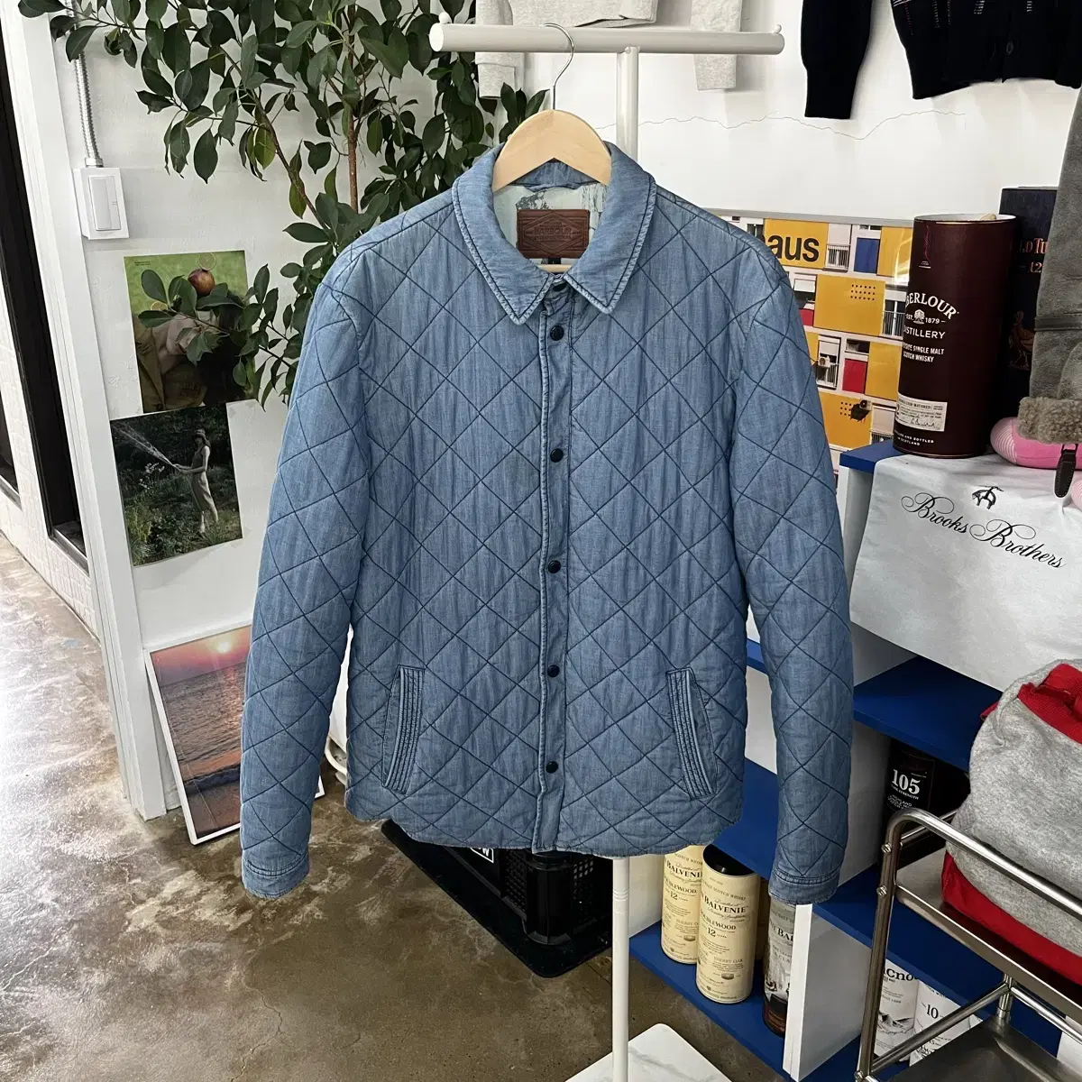바버 데님 퀼팅 자켓 L