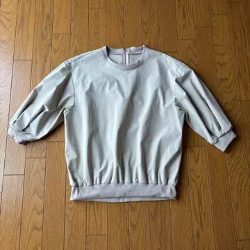 벌룬 슬리브 크루넥 상의