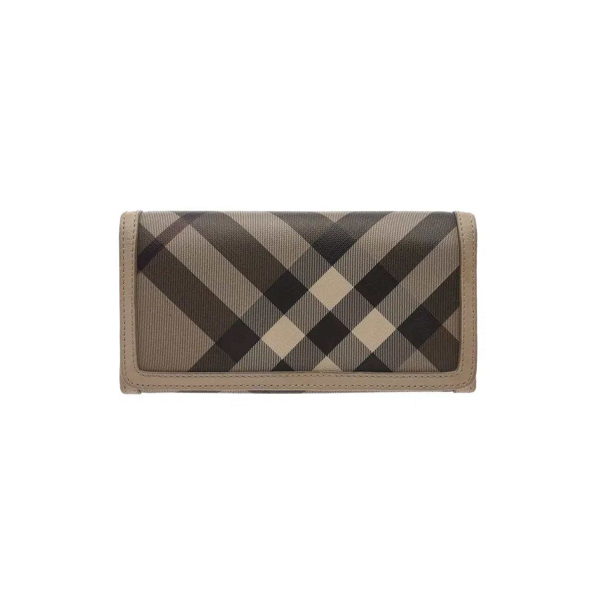 Burberry check long wallet