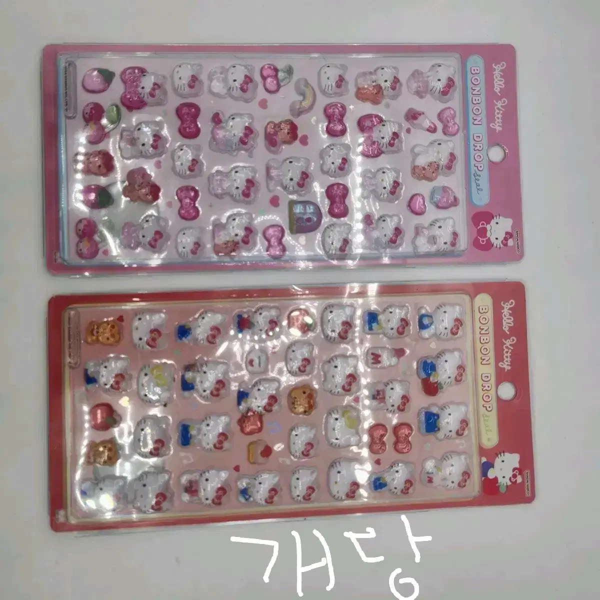 봉봉드롭 본본드롭 3D 입체 스티커 키티 핑크 분홍 레드 빨강
