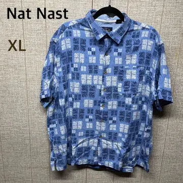 Nat Nast 실크 반팔 셔츠 XL