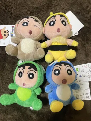 짱구는 못말려(크레용 신짱) 봉제 인형 인형옷 마스코트 4개 세트
