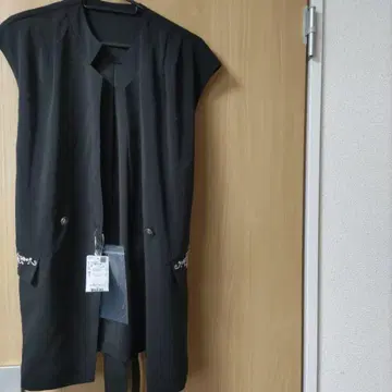 엑시즈팜/베스트/자수/검은색/프리 사이즈