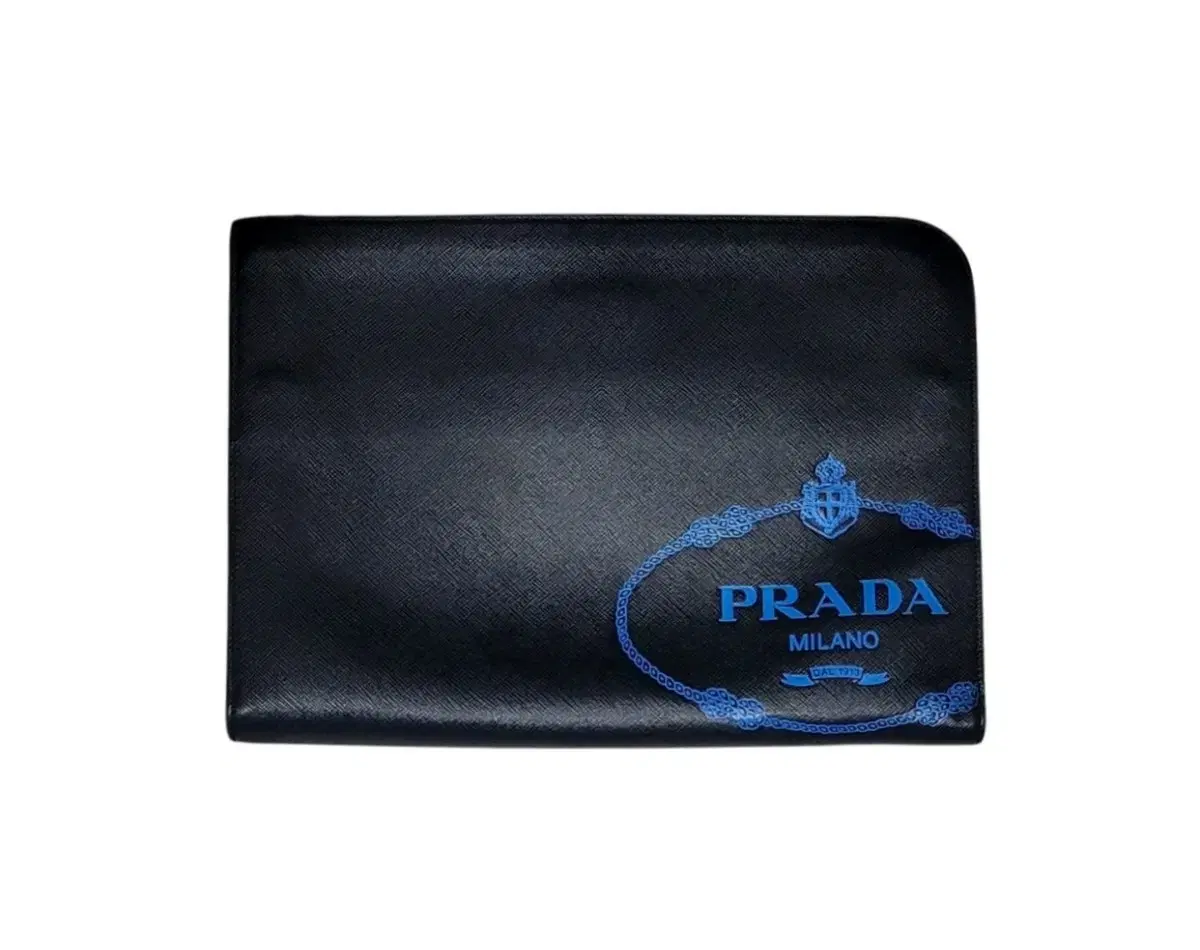 [정품] 프라다 PRADA 트래블 블루 로고 사피아노 클러치