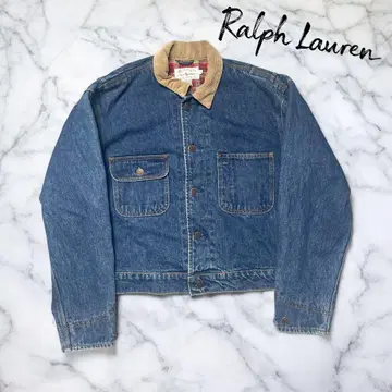80년대 RALPH LAUREN 데님 자켓 화이트 택 코듀로이