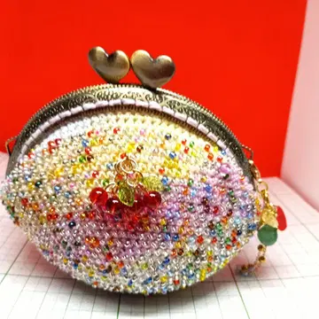 컬러풀한 유리 비즈 코인 케이스, 팀 포함