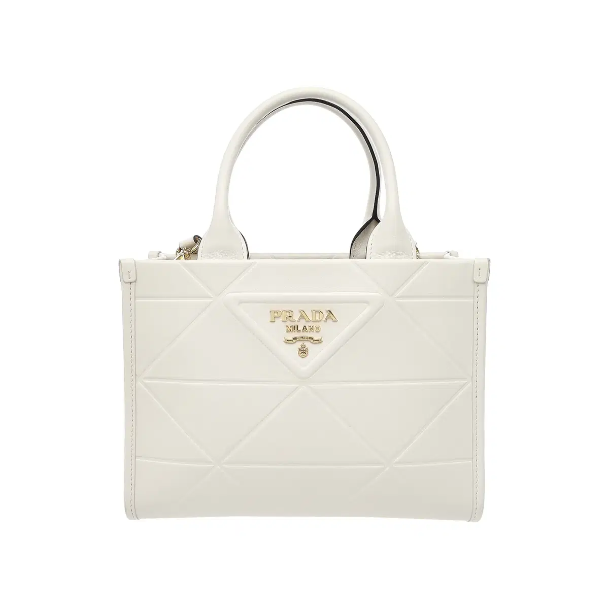 Prada Leather Symbol Talk-and-Shoulder Bag