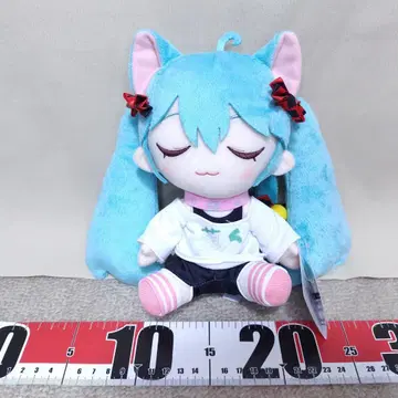 하츠네 미쿠 오리지널 봉제 인형 고양이 귀 티셔츠 ver.