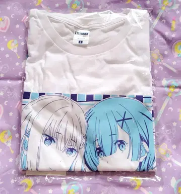 Re:제로부터 시작하는 이세계 생활 리제로 렘 에밀리아 티셔츠 L사이즈