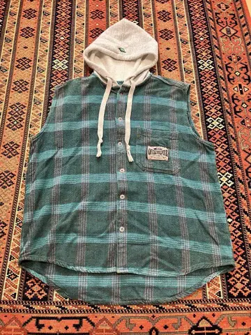 90s Quiksilver 빈티지 후디드 셔츠 베스트 L