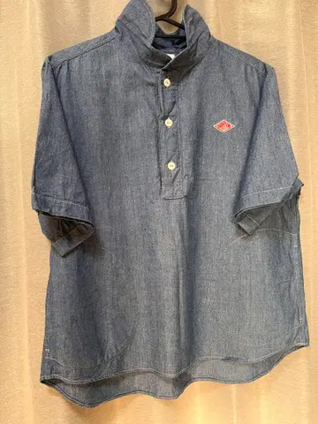 단톤 둥근 카라 샴브레이 풀오버 데님 36