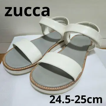 ZUCCA 주카 플랫 샌들 화이트 24.5cm~25cm