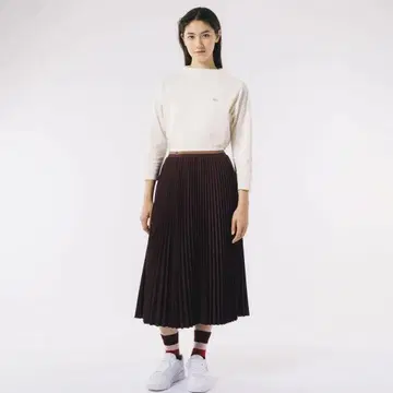 라코스테 허리 보더 플리츠 스커트
