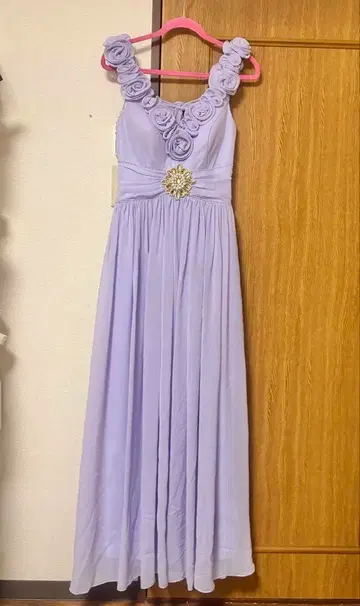 롱 드레스 라벤더 장미 디자인 파티 캬바쿠라