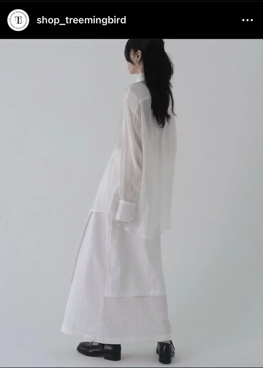 트리밍버드 시스루 셔츠 화이트