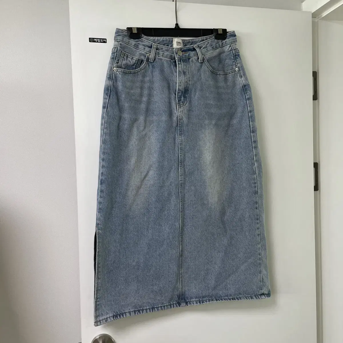 133 옆트임 워싱 데님 롱스커트 연청 XL
