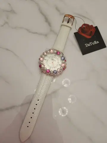 DaTuRa 비쥬가 달린 손목시계 버블리 워치 화이트/멀티 헤이세이 갸루