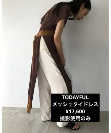 TODAYFUL 메쉬 타이 드레스 17,600엔