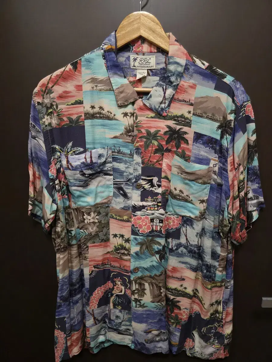 Double A.L. Hawaiian Camp Shirt XL