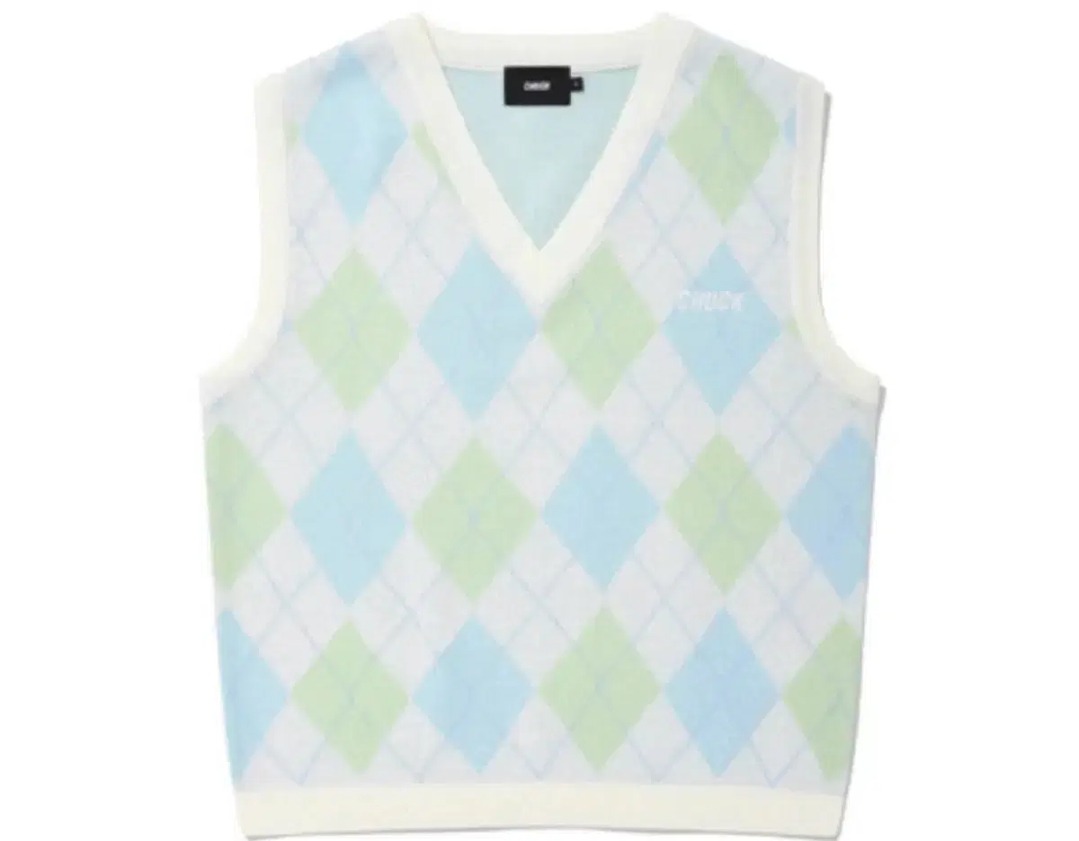 Musinsa Chuck Bloogreen Argyle Pattern Knit Vest