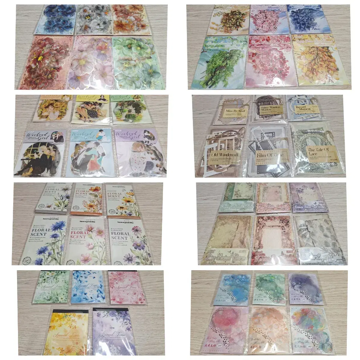 빈티지 다꾸 일괄팩 세트 판매!(꽃스티커,포용,인스,감성다꾸,스티커북)