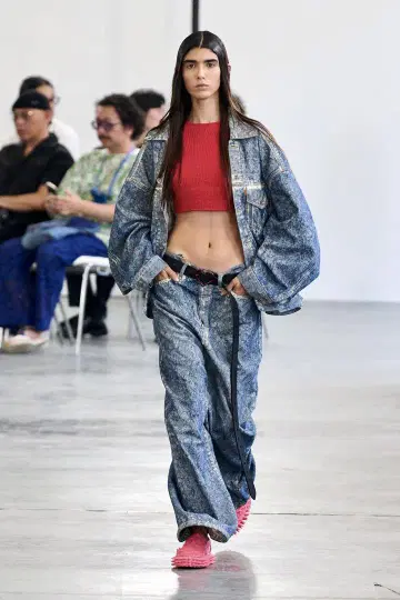 Doublet 24SS 케미컬 애시드 워시 와이드 데님 팬츠