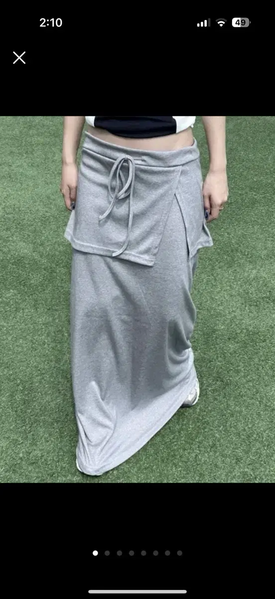 새 상품 미니멀 히피 무드 스트랩 레이어드 롱스커트