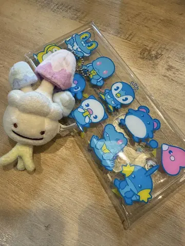 포켓몬 센터 맛있는 물 클리어 파우치 변신! 메타몬 키링