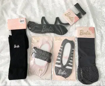 바비 양말 5장 세트 23cm~25cm 블랙 그레이 핑크 라메