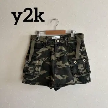 y2k 카모플라쥬 데님 스커트 헤이세이 갸루