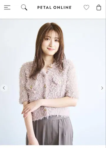 COCODEAL 튤 페더 얀 니트 가디건