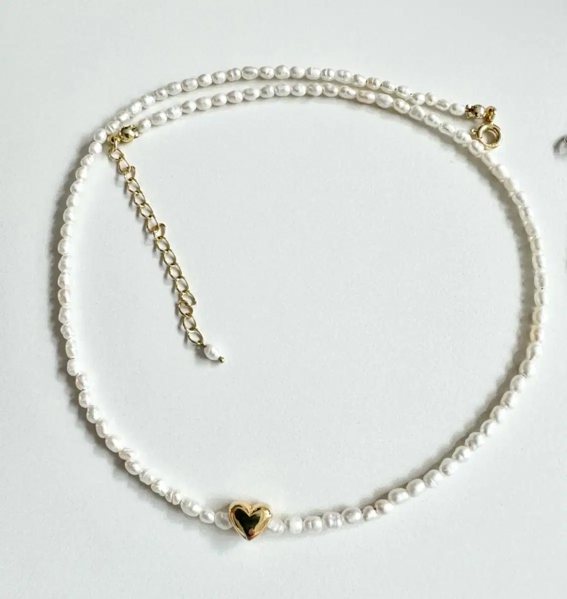 New Products> Domestically-made Freshwater Pearl Eunha Heart Charm Necklace Gold Heart