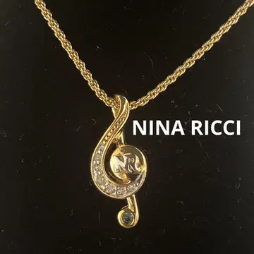 NINA RICCI 빈티지 목걸이 음표 컬러 스톤