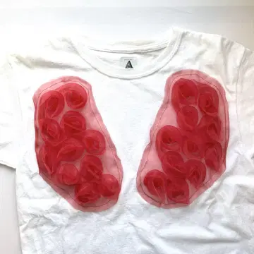 유미아리아 오간자 플라워 티셔츠