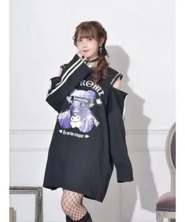 노에미 쿠로미 어깨 지퍼 W 라인 튜닉 블랙