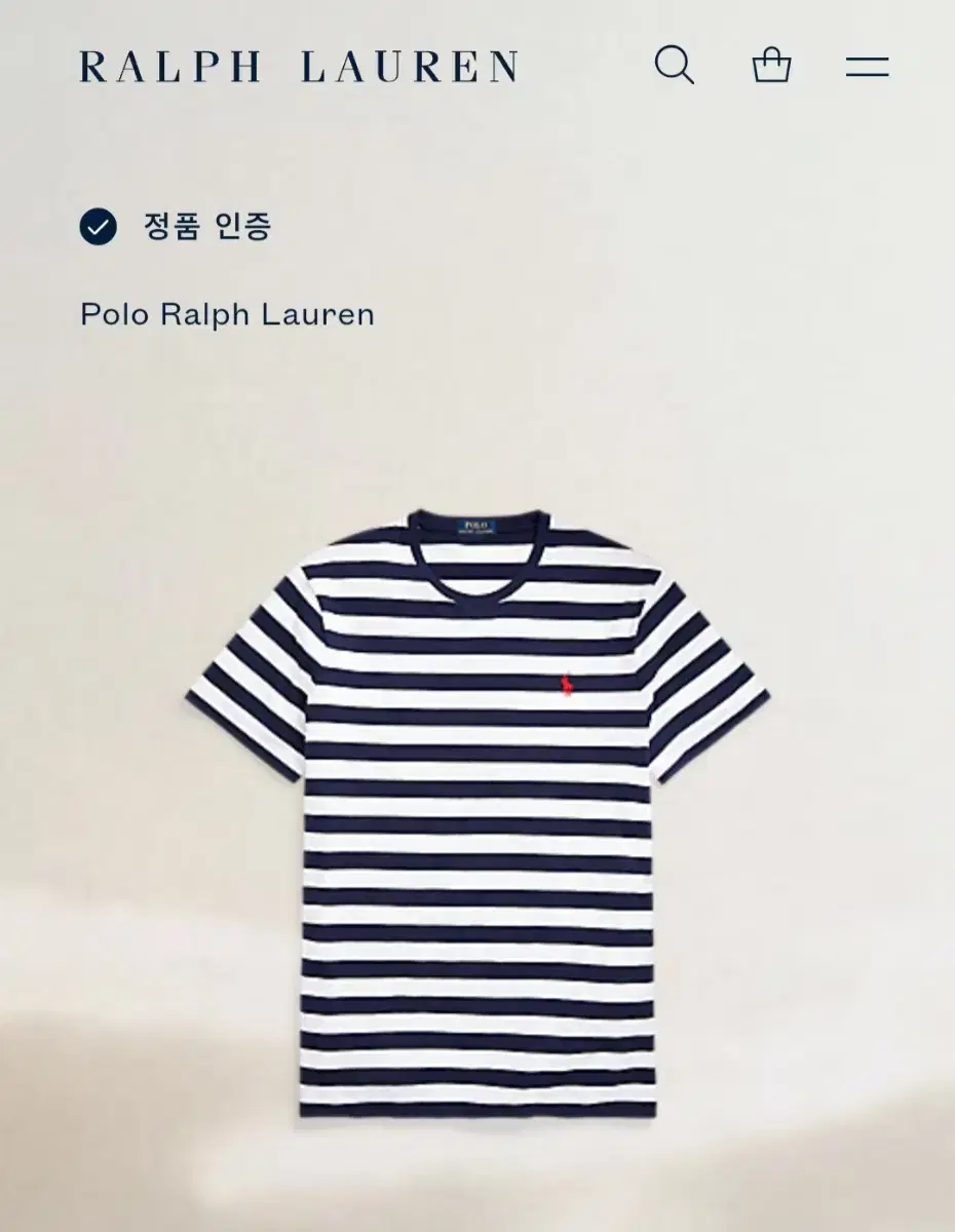 1회착-폴로 커스텀슬림핏 마린룩 티셔츠 xl