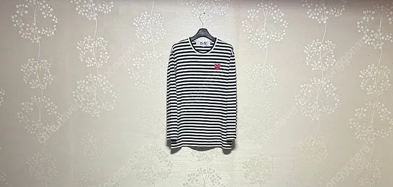 꼼데가르송 면 100% 스트라이프 긴팔 티셔츠