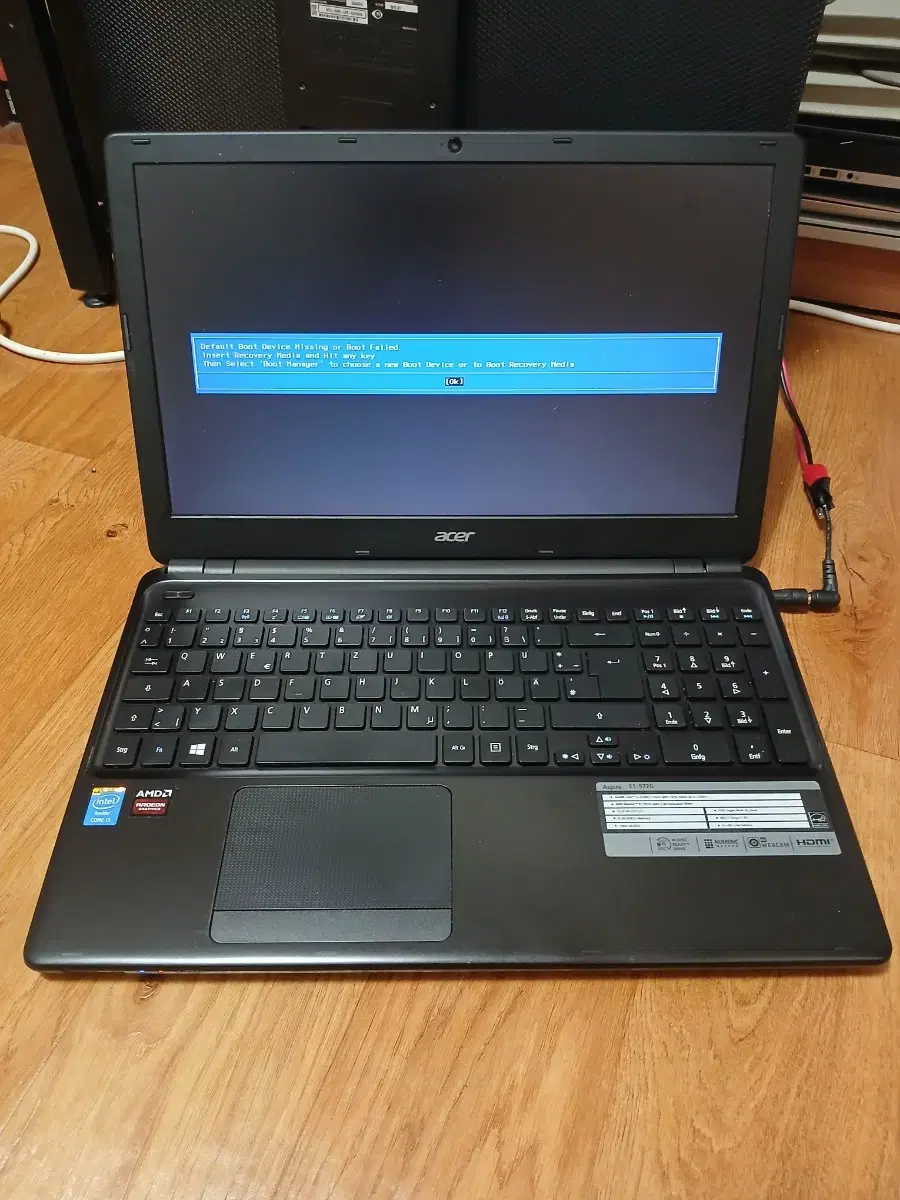 acer 부품용 노트북 e1-572g,i5-4세대,정상부팅