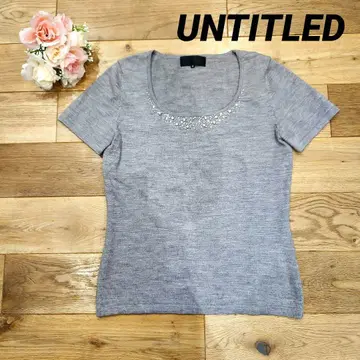 UNTITLED 언타이틀 반팔 니트 그레이 비쥬 XL 울