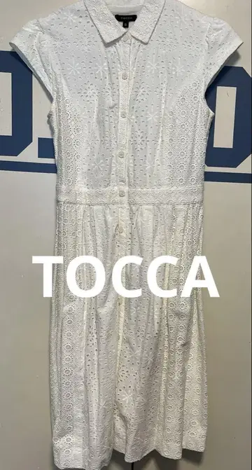 TOCCA 화이트 펀칭 플라워 원피스