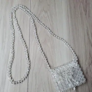 비즈 백 마이크로 미니 숄더백 클리어 투명