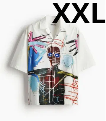 미사용품 H&M 바스키아 2XL 반팔 버튼 셔츠