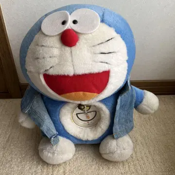 도라에몽 데님 자켓 봉제 인형 시계