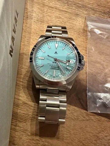 나발 워치 Naval Watch 39mm 자동 태엽 터콰이즈 기계식