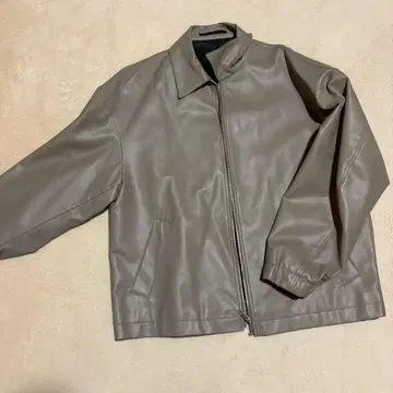 그레이 가죽 자켓 75cm