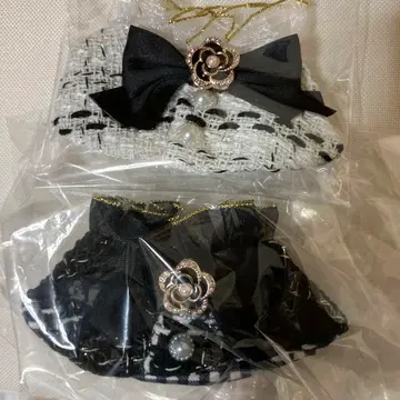 SD 인형 의류 트위드 판초 화이트 블랙