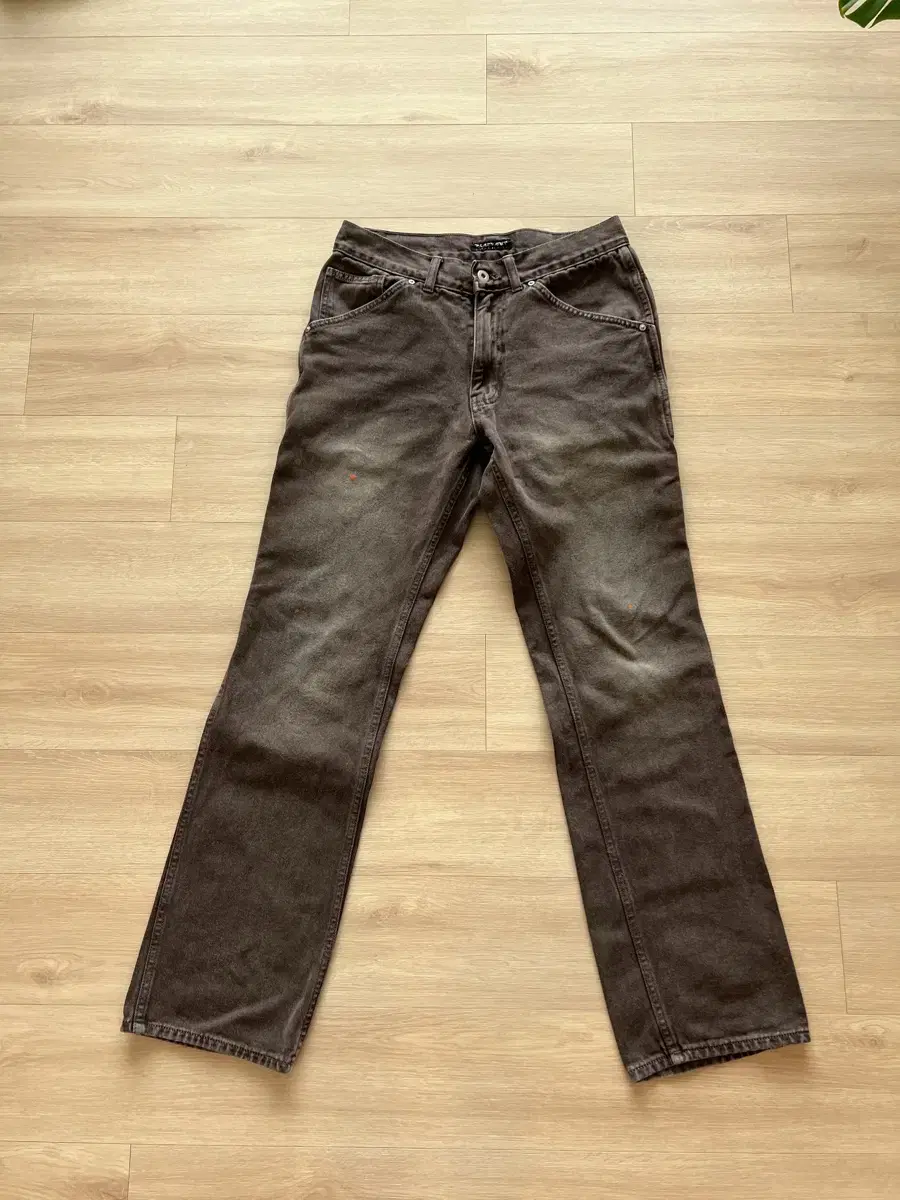 [S] Blackout Work Pants Overdyed Dark Brown Bootcut
